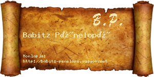 Babitz Pénelopé névjegykártya